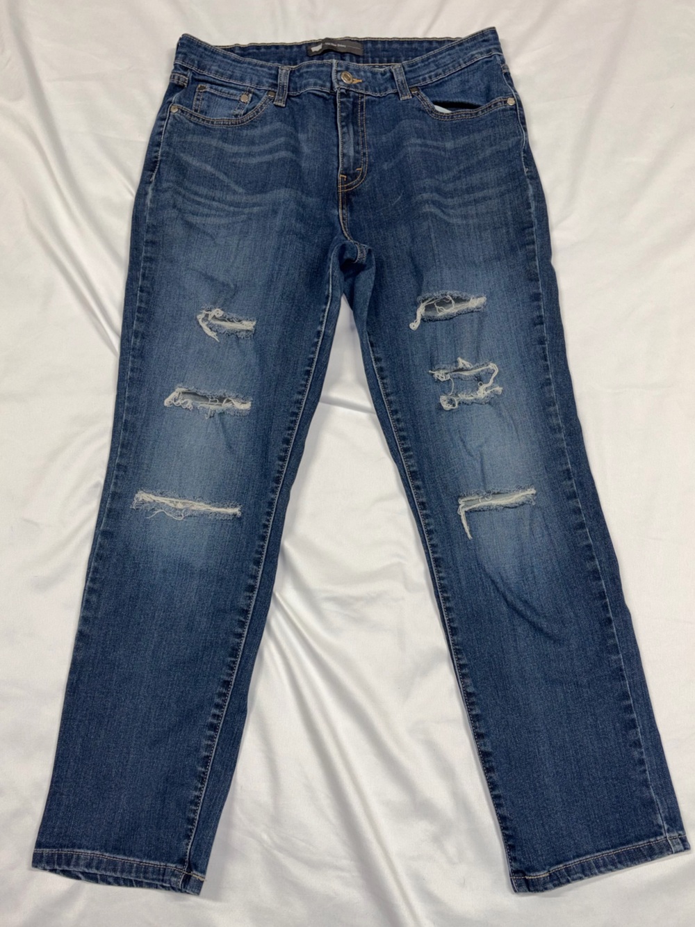 Levi's Straight Leg Distressed Dark Blue Jeans 31X30 Lot H